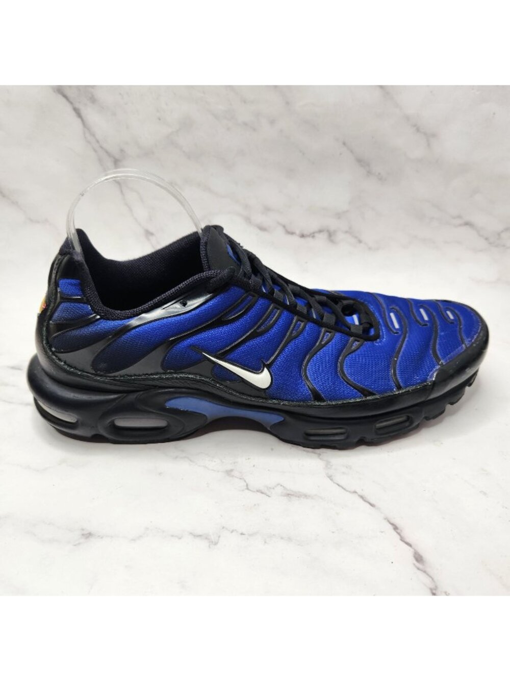 Nike Men's Air Max Plus Premium Black Racer Blue Phantom Shoes FQ7331-001 14